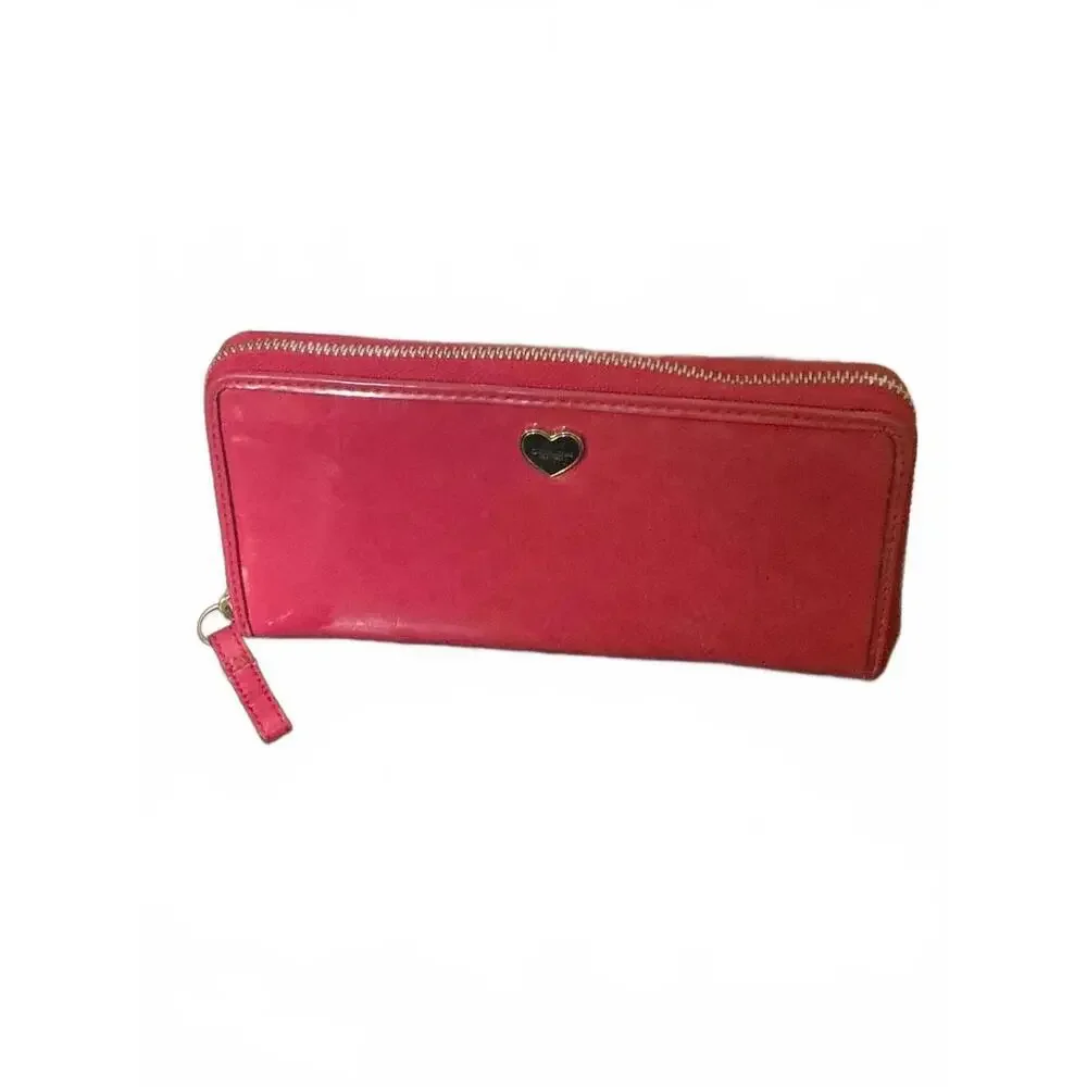 Coach Signature Leather checkbook zip top wallet